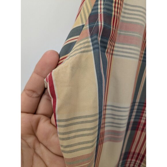 J.Crew Button-Down Shirt Men Size Large Plaid Short Sleeve Preppy Casual Cowboy - Picture 4 of 11